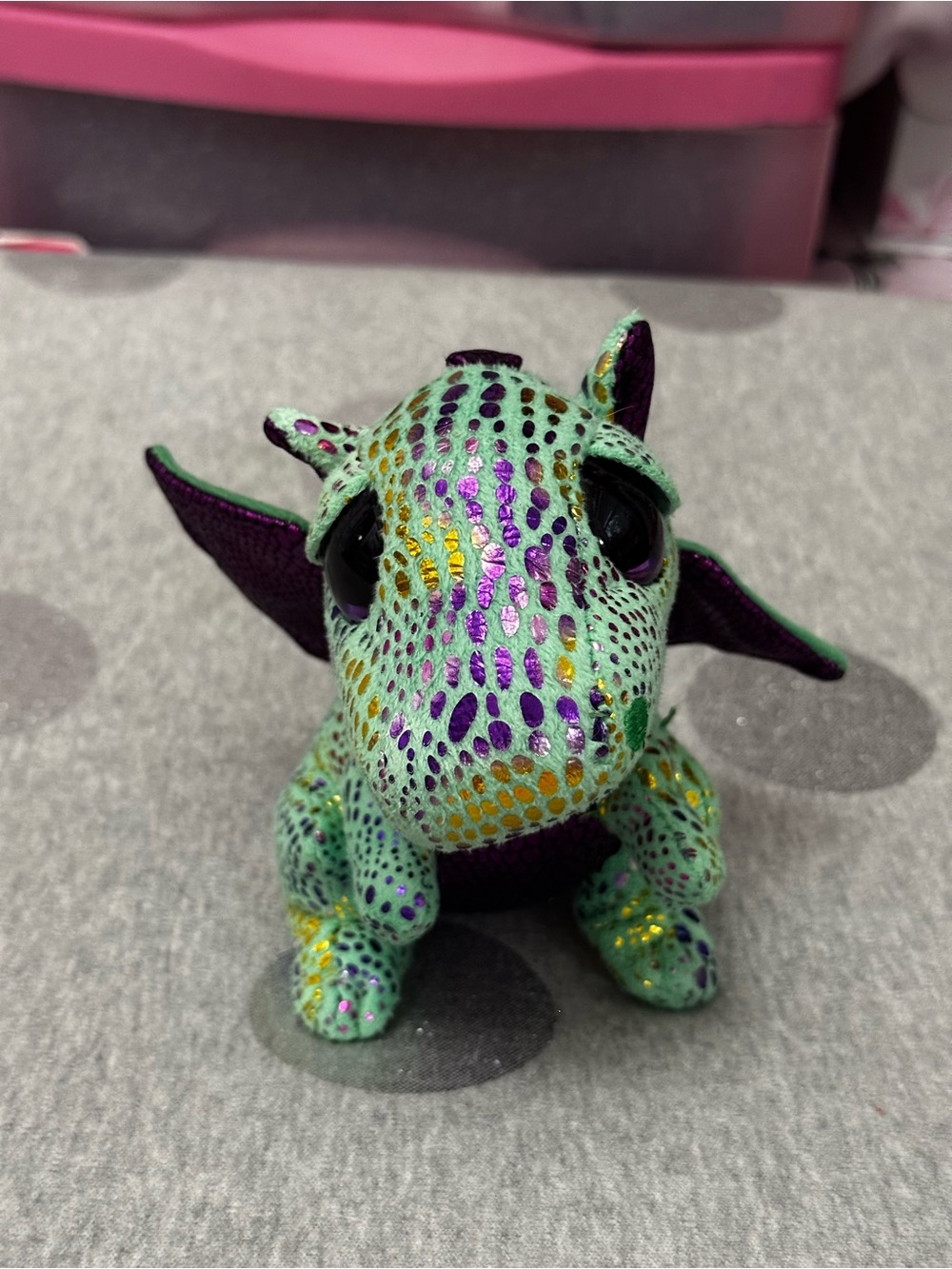 5 for $15! TY Beanie Babies Green & Purple Dragon "Cinder"